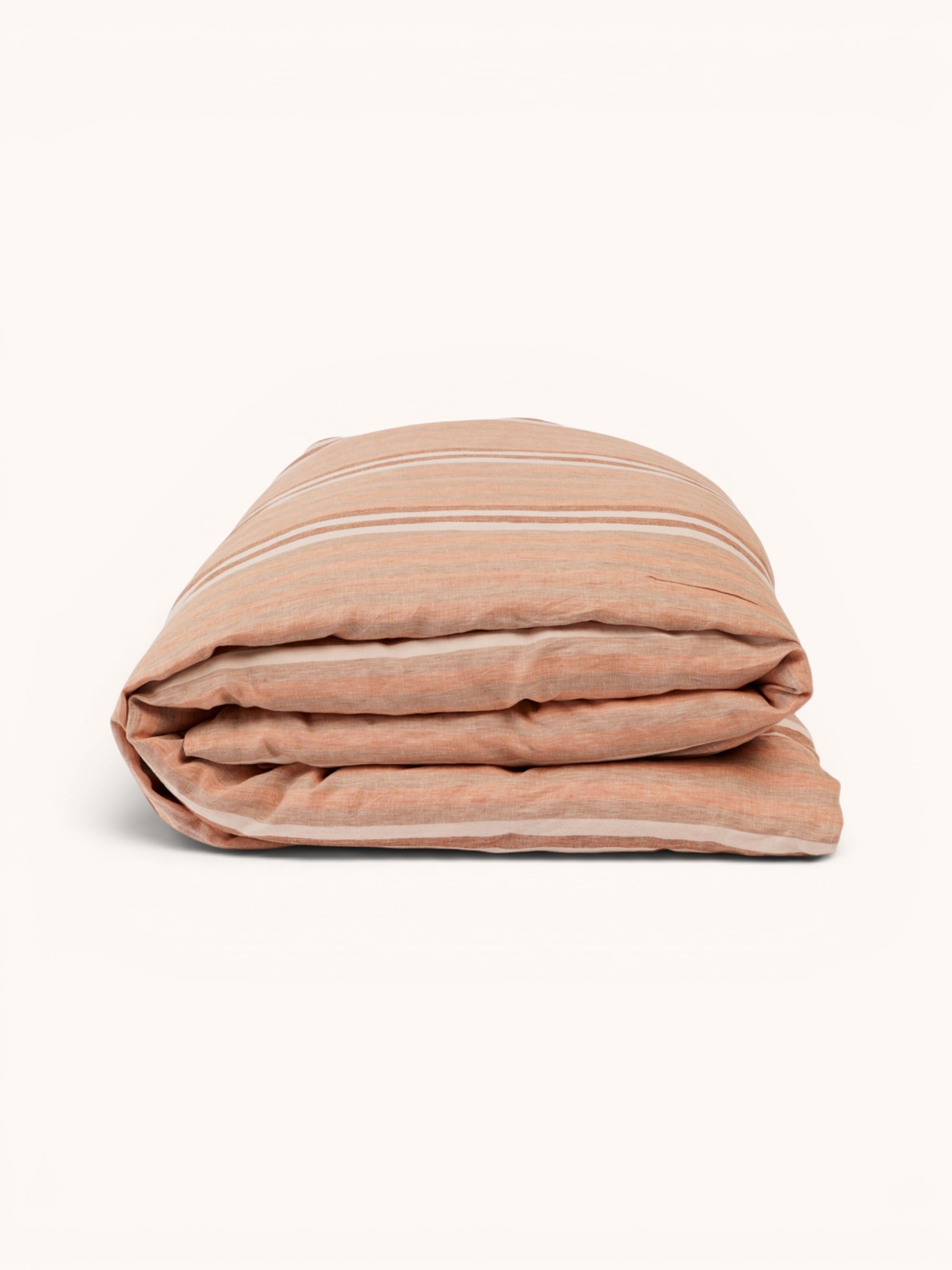 Stripe Hazelnut Linen Quilt Cover