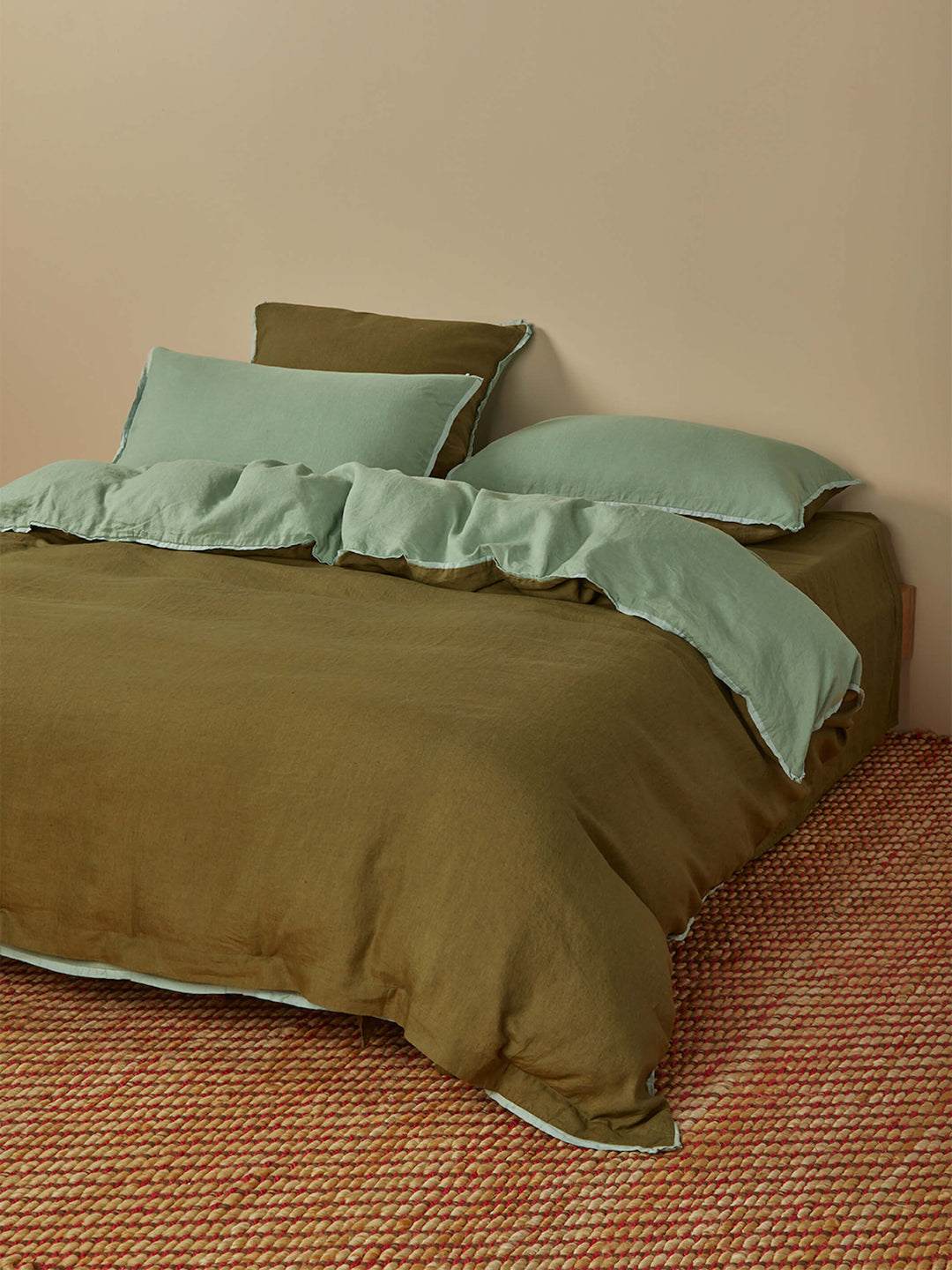 Sage & Khaki Linen Quilt Cover
