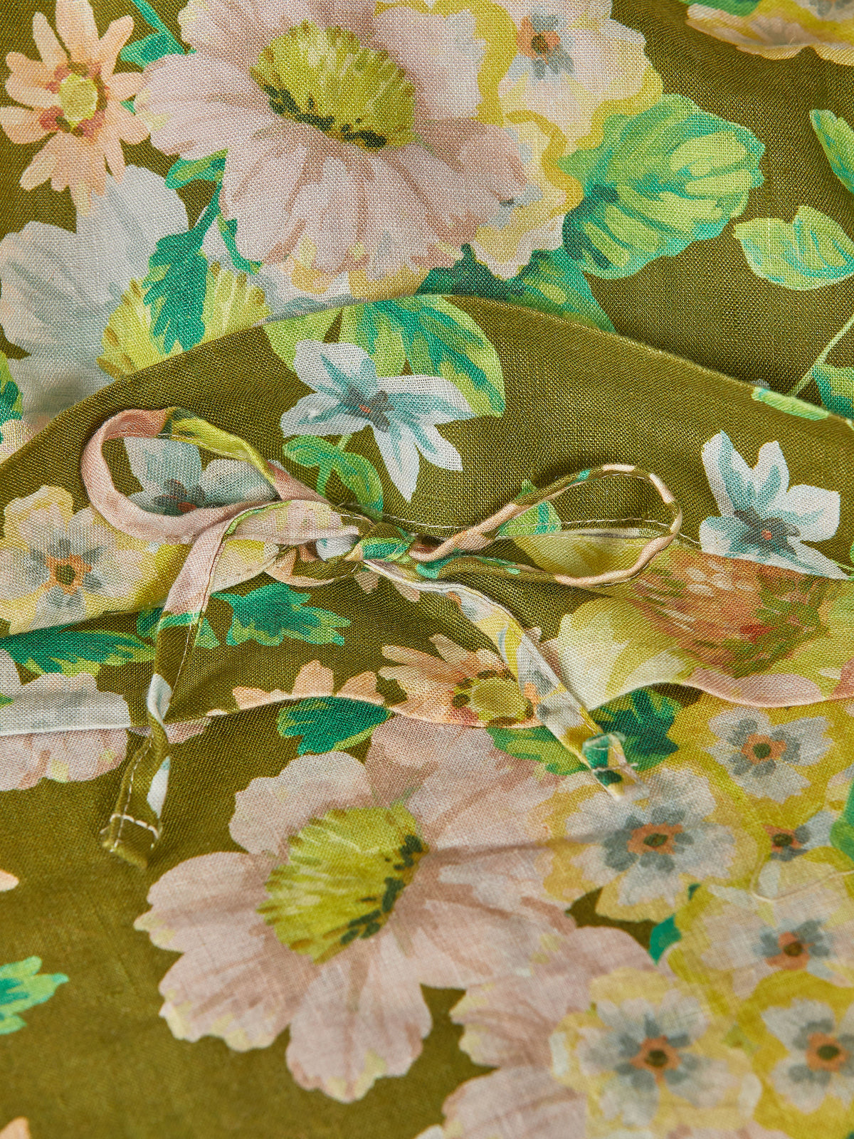 Buttercup Olive Linen Quilt Cover