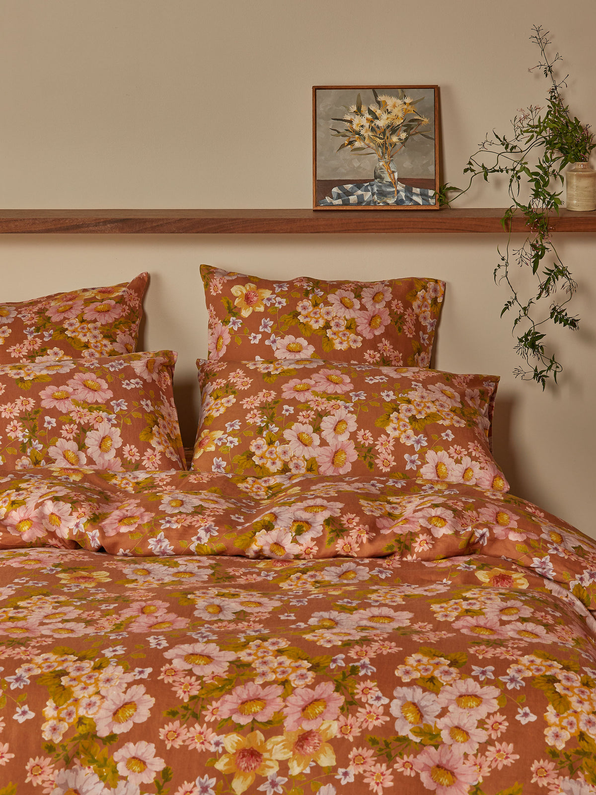 Buttercup Rust Linen Quilt Cover