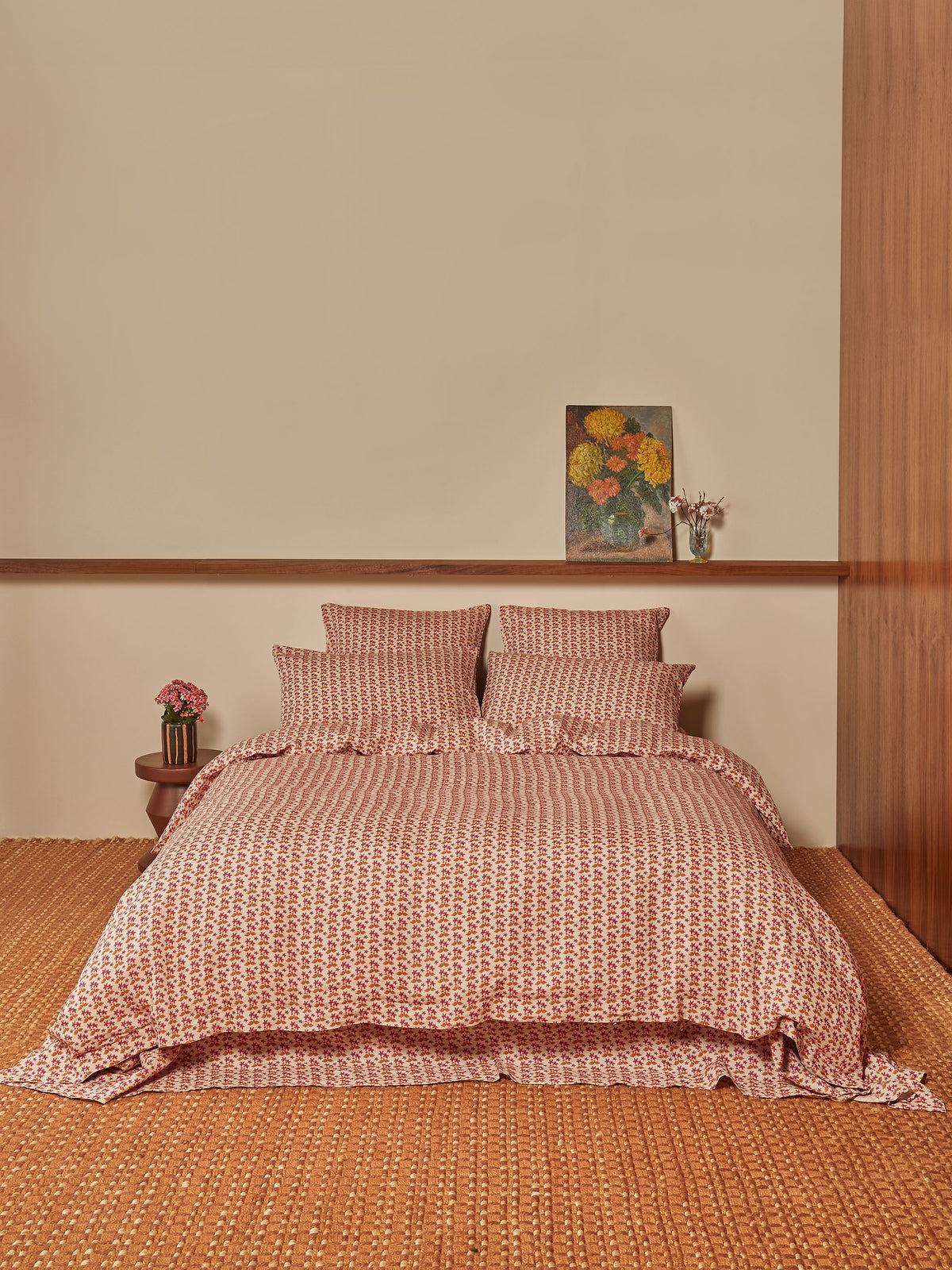 Petit Madeline Pink Linen Quilt Cover