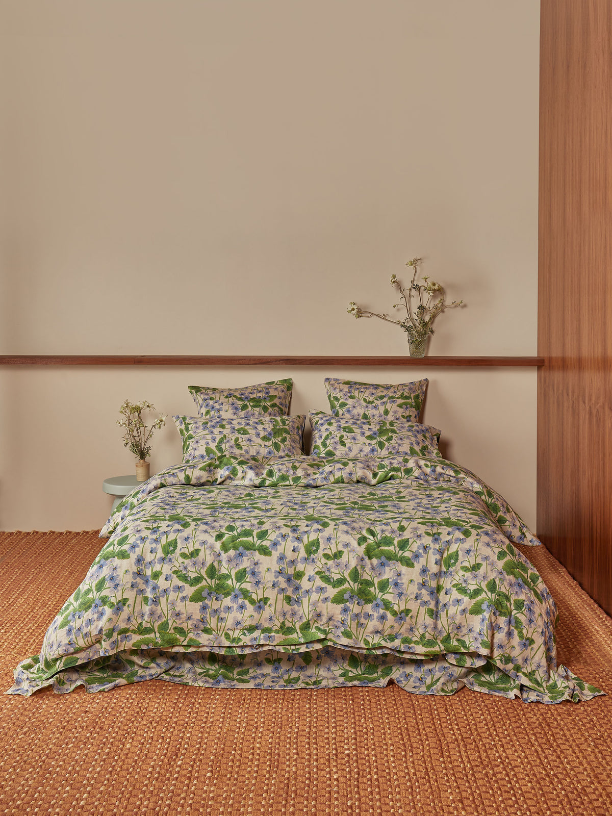 Lilas Blue Linen Quilt Cover