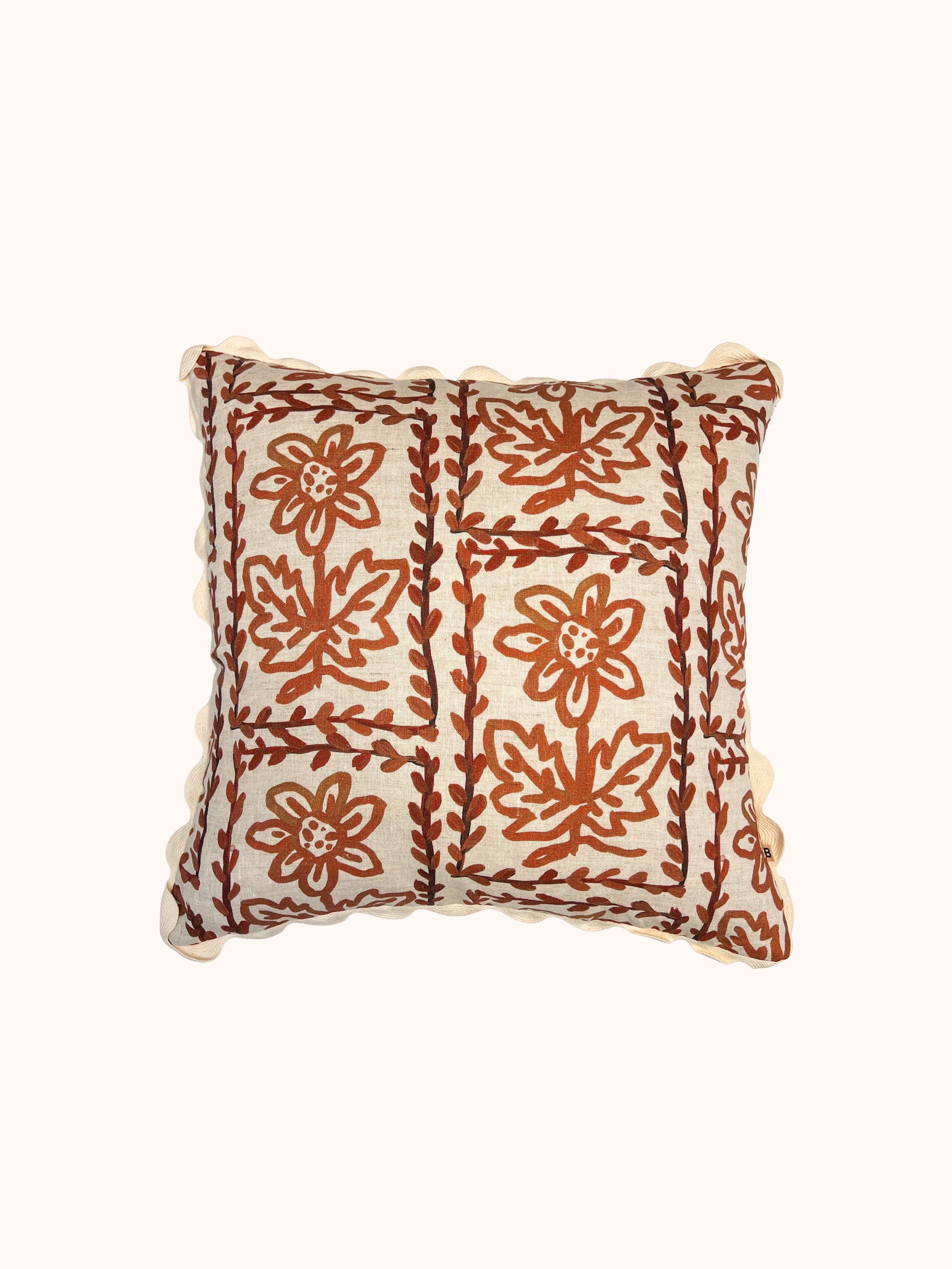 Daisy Hazelnut Linen Cushion - Almost Perfect