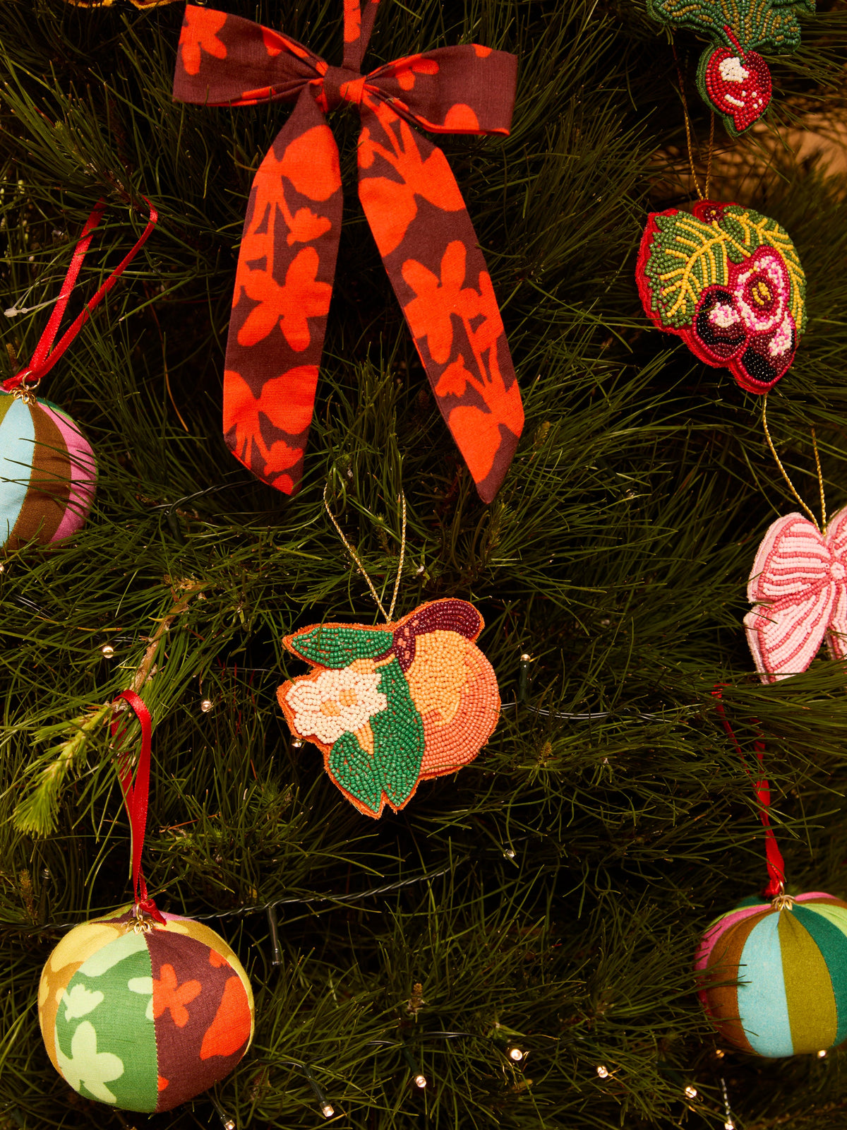 Orange Beaded Christmas Decoration