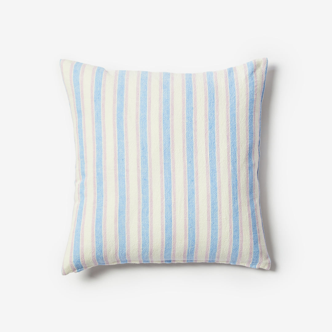 Linear Blue 50cm Linen Cushion Front | Blue Striped Cushion