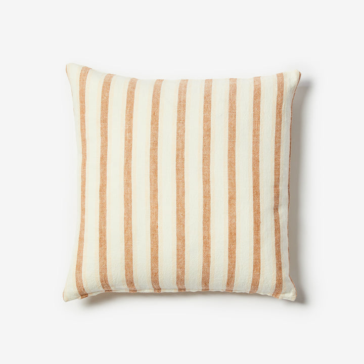 Linear Tan 50cm Linen Cushion Front | Brown Striped Cushion