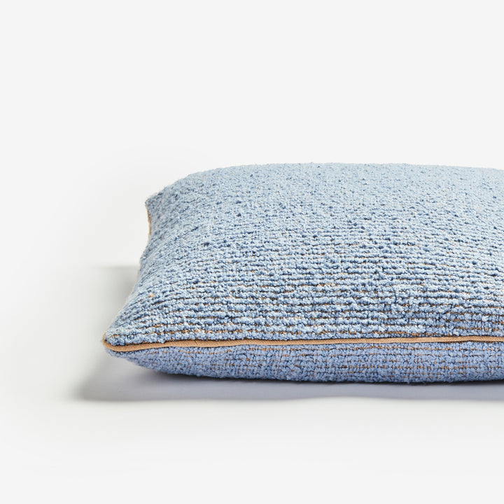 Cloud Blue 60cm Boucle Cushion Back | Blue Textured Boucle Cushion