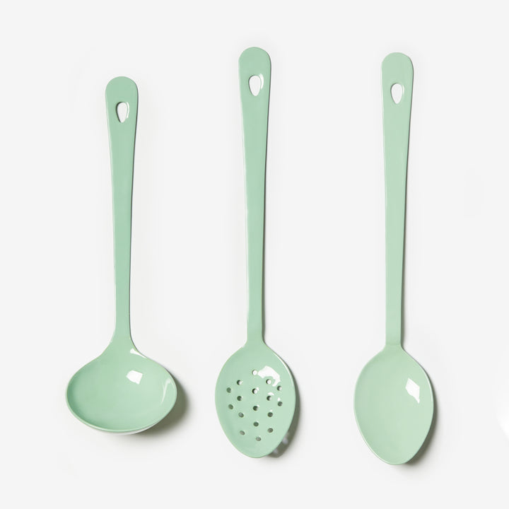 Enamel Mint Kitchen Utensil Set