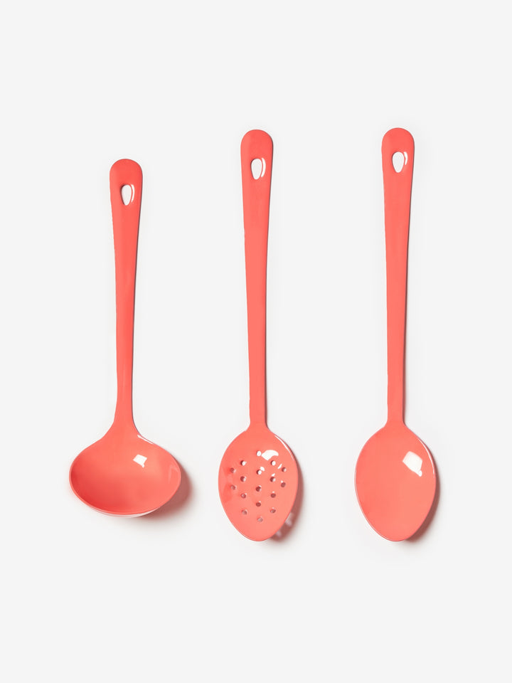 Enamel Candy Pink Kitchen Utensil Set