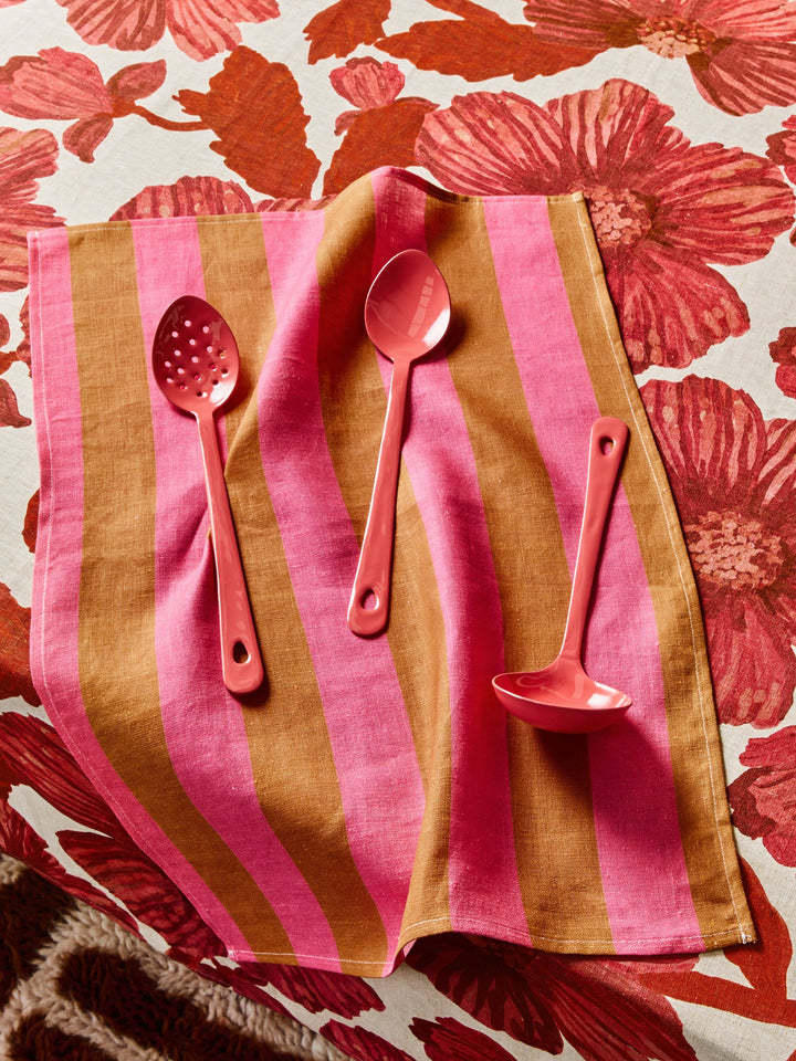 Enamel Candy Pink Kitchen Utensil Set