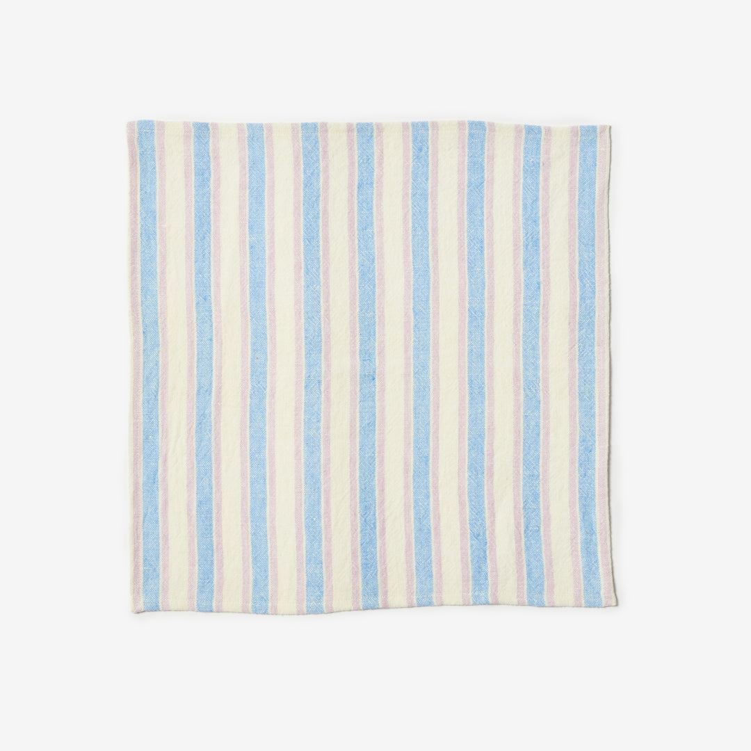 Linear Blue Napkins | 45cm x 45cm Linen Napkins | Striped Napkins