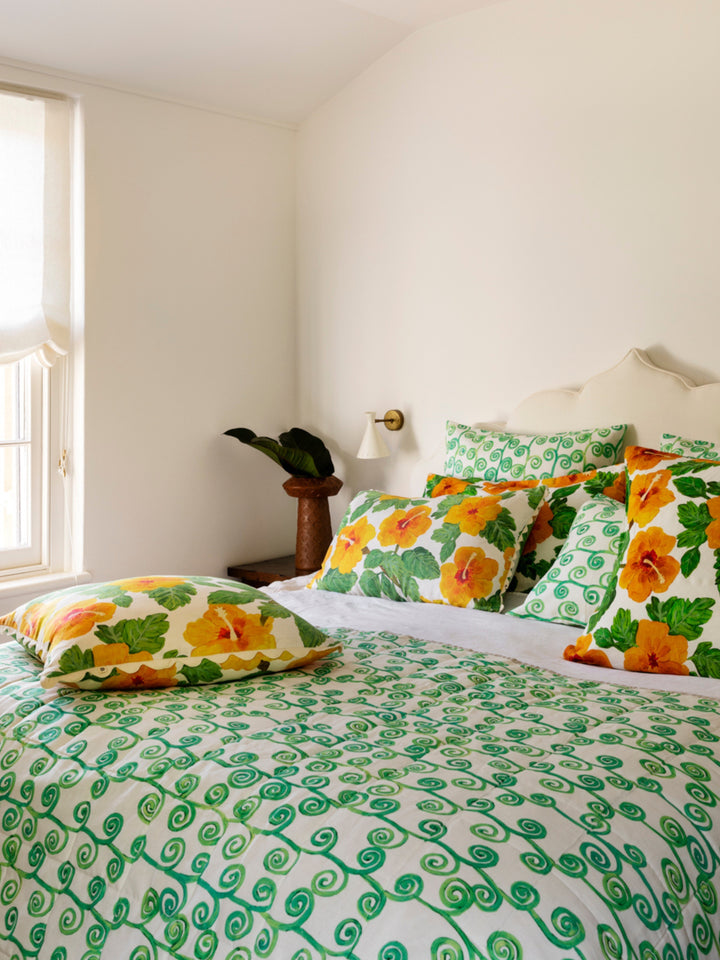 Hibiscus Yellow European Pillowcases - Almost Perfect