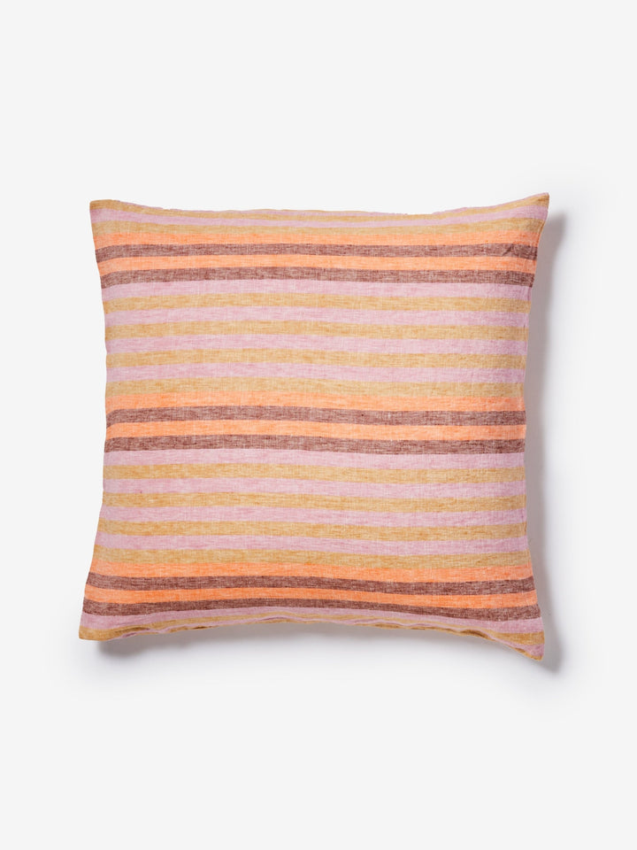 Stripe Orange Linen European Pillowcases
