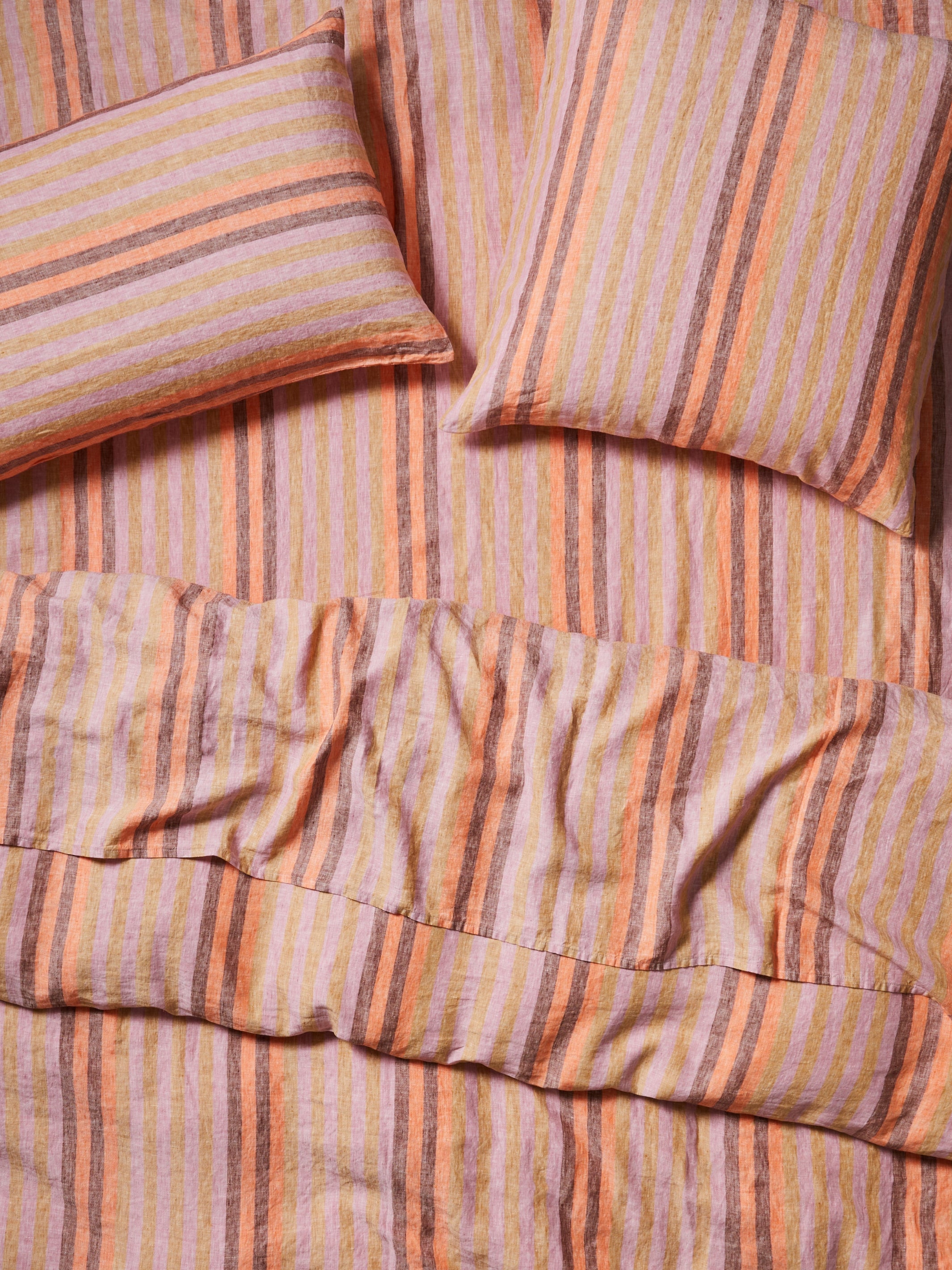 Stripe Orange Linen European Pillowcases