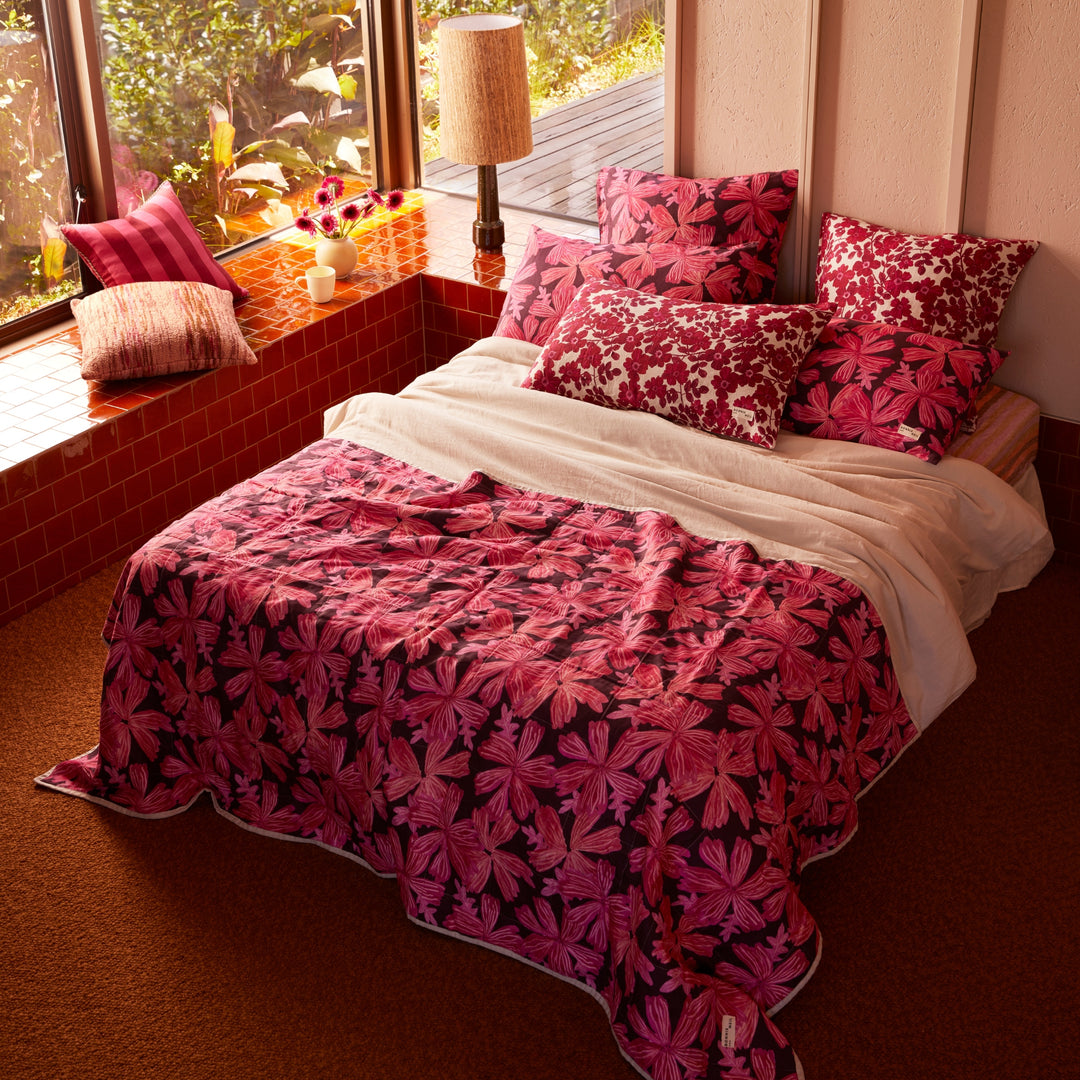 Mave Pink European Pillowcases