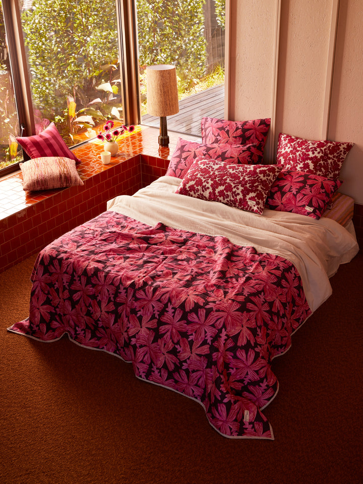 Rosetta Pink Linen European Pillowcases