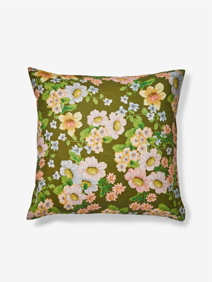 Buttercup Olive Linen European Pillowcases