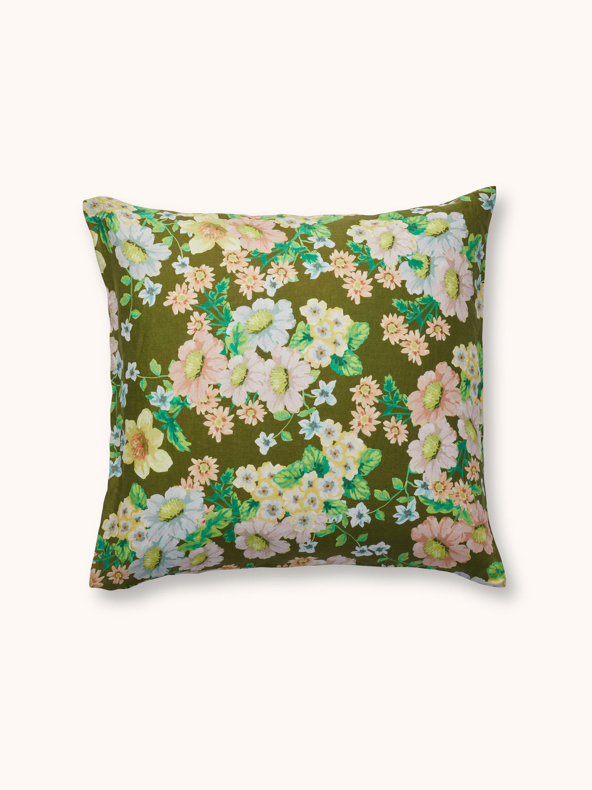 Buttercup Olive Linen European Pillowcases