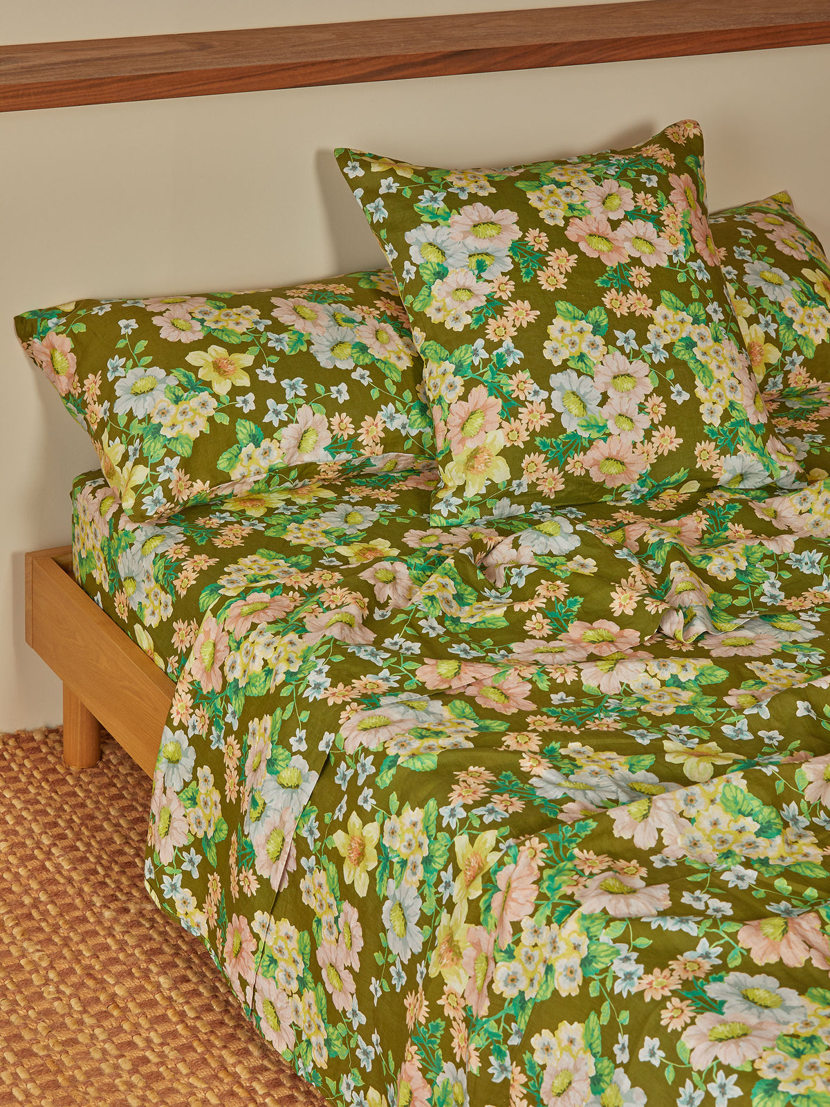 Buttercup Olive Linen European Pillowcases