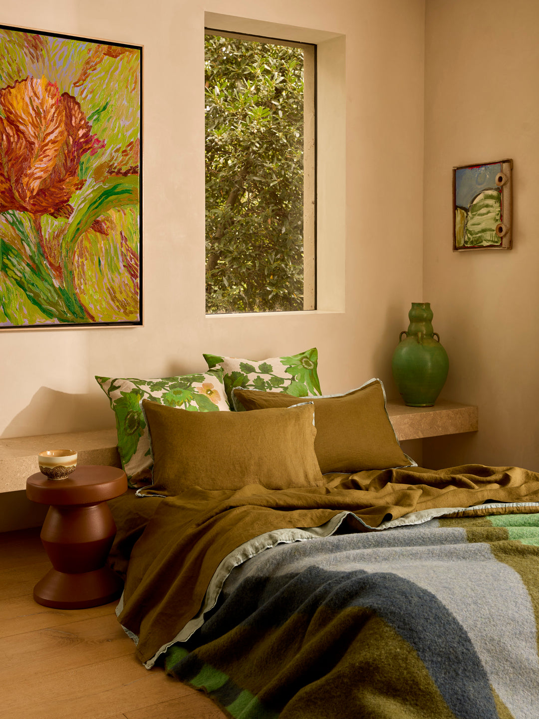 Marigold Leaf Linen European Pillowcases
