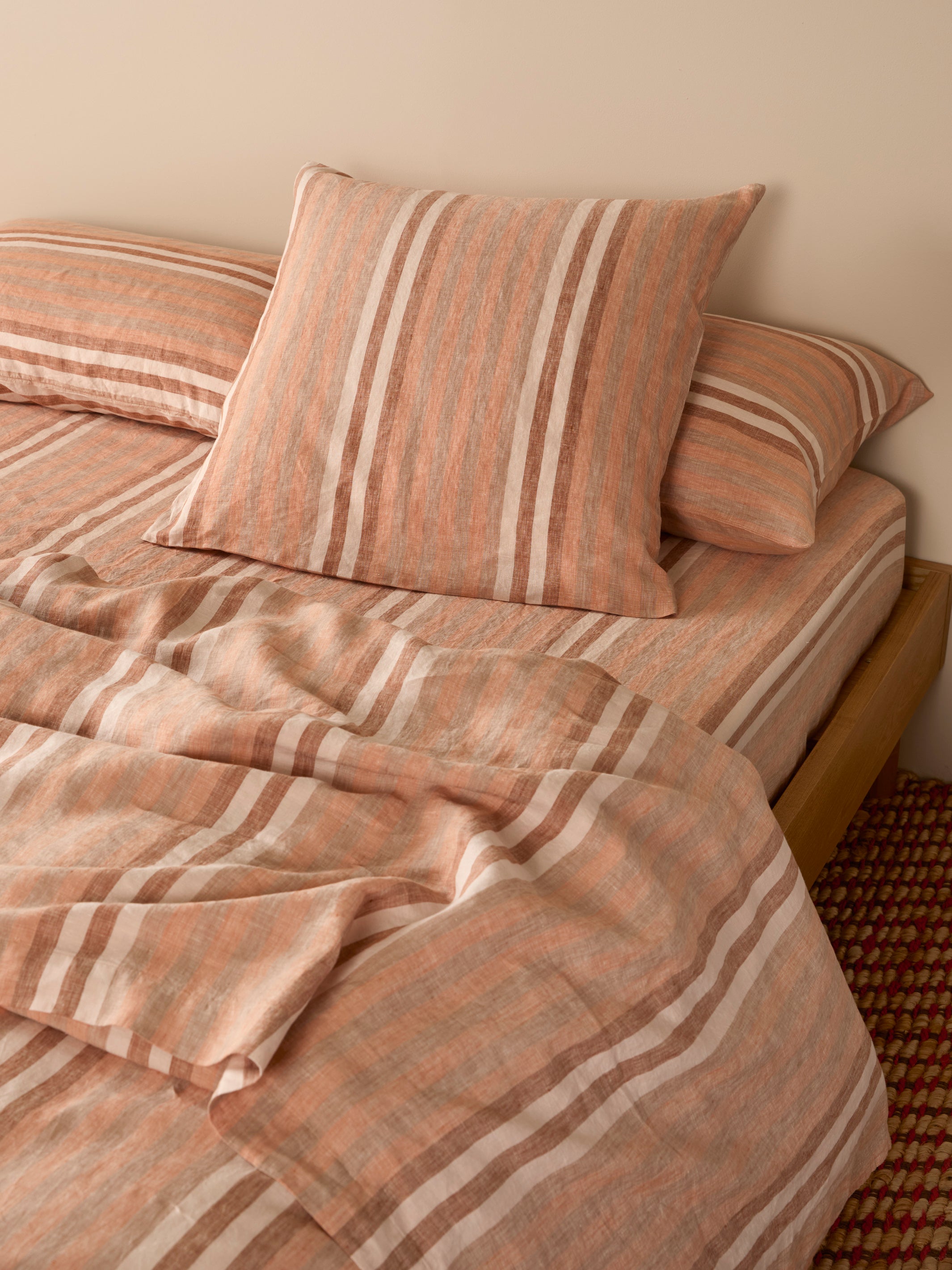 Stripe Hazelnut Linen European Pillowcases