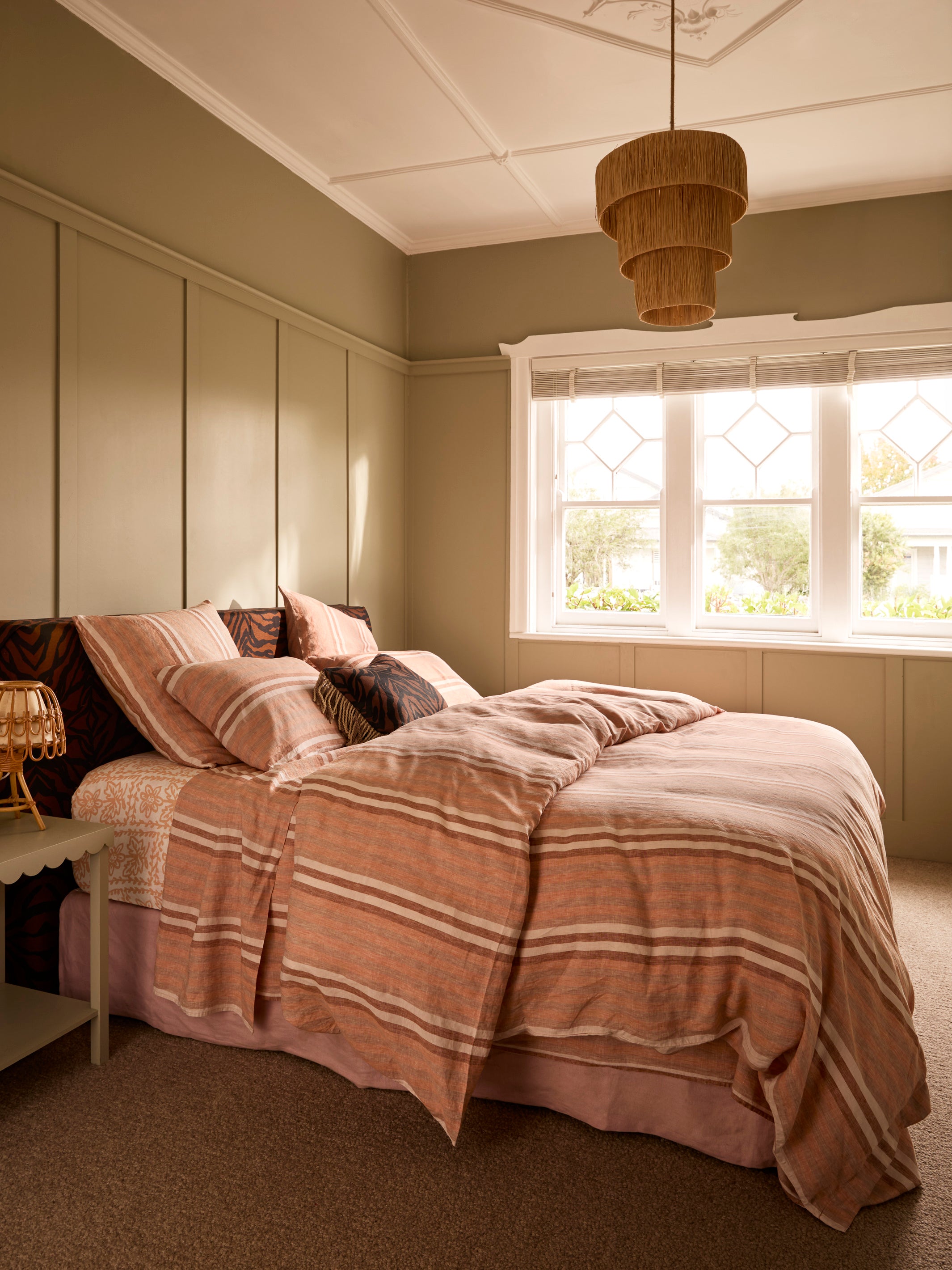 Stripe Hazelnut Linen European Pillowcases