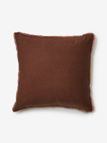 Cocoa & Tan Linen European Pillowcases
