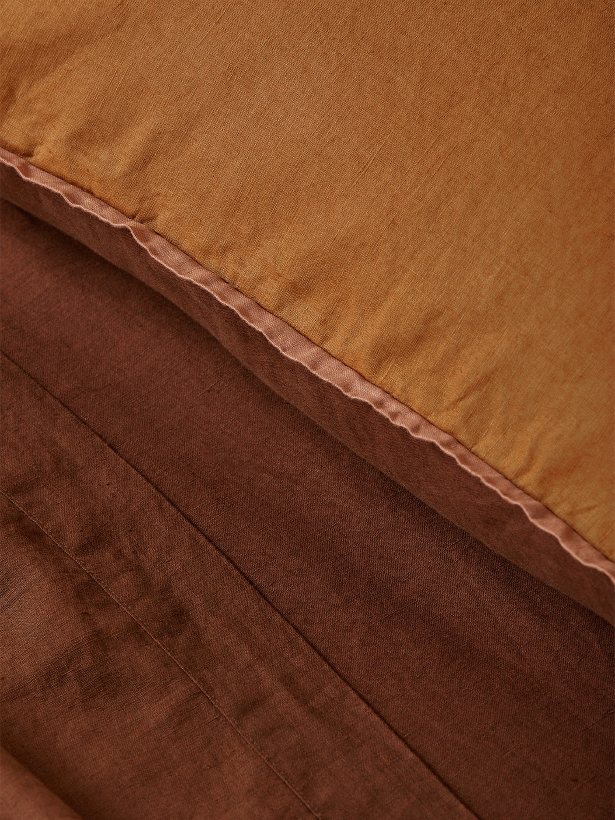 Cocoa & Tan Linen European Pillowcases