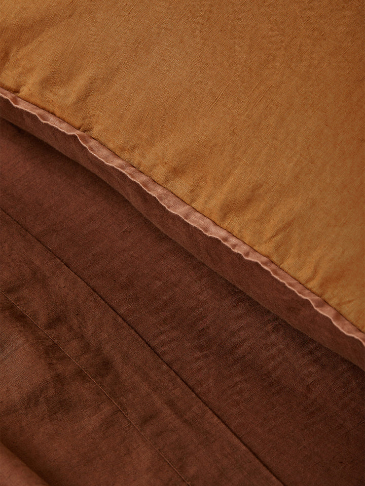 Cocoa & Tan Linen European Pillowcases