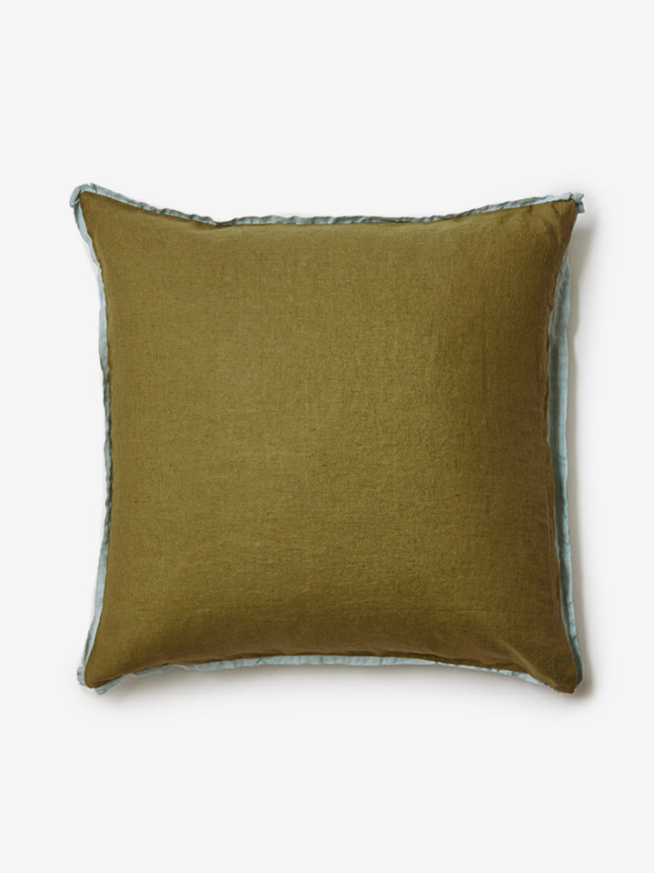 Sage & Khaki Linen European Pillowcases