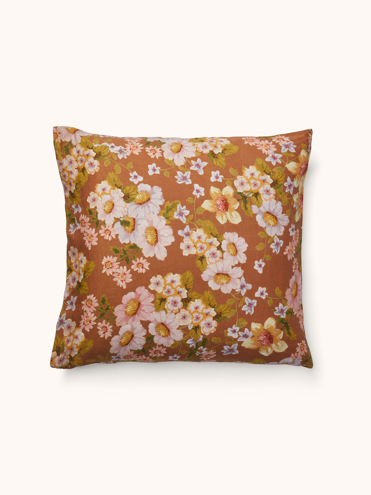 Buttercup Rust Linen European Pillowcases