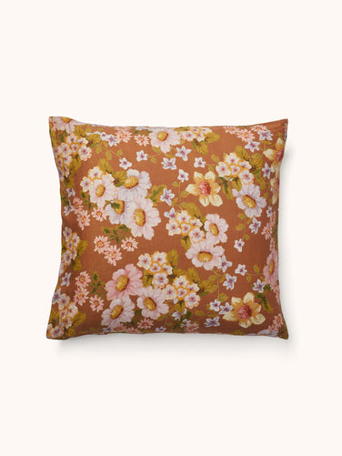 Buttercup Rust Linen European Pillowcases