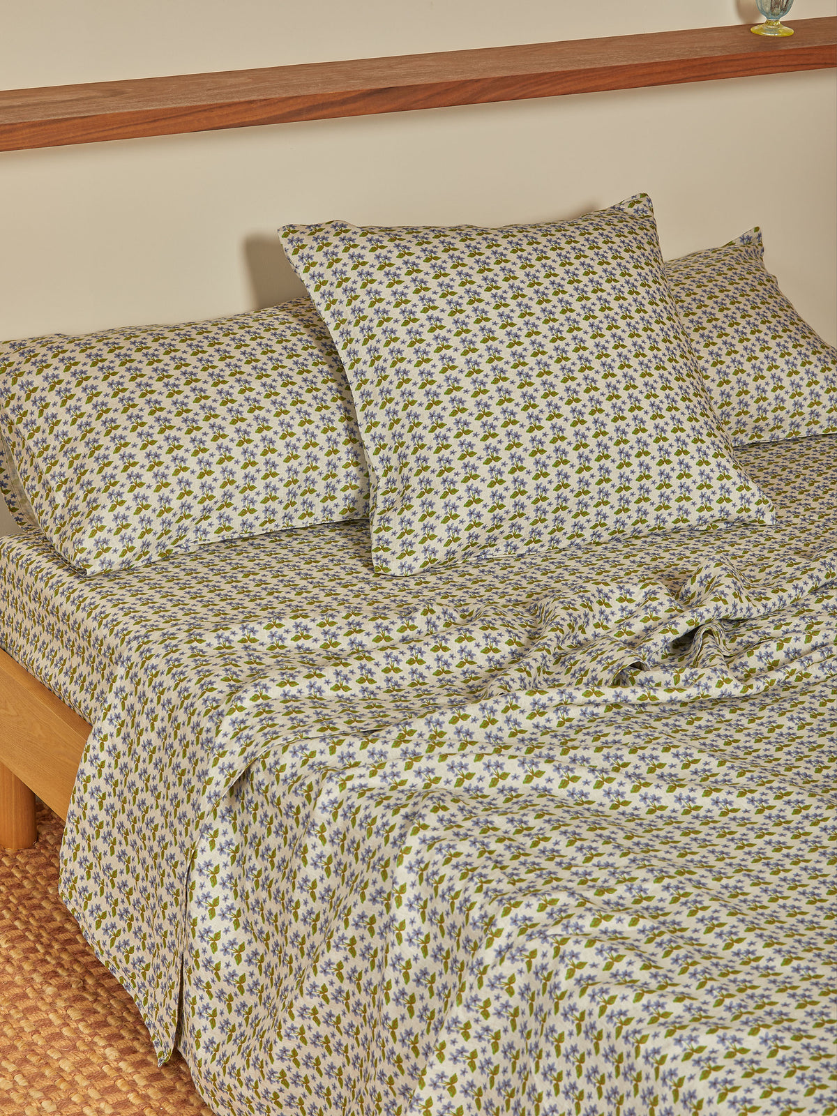 Petit Madeline Blue Linen European Pillowcases
