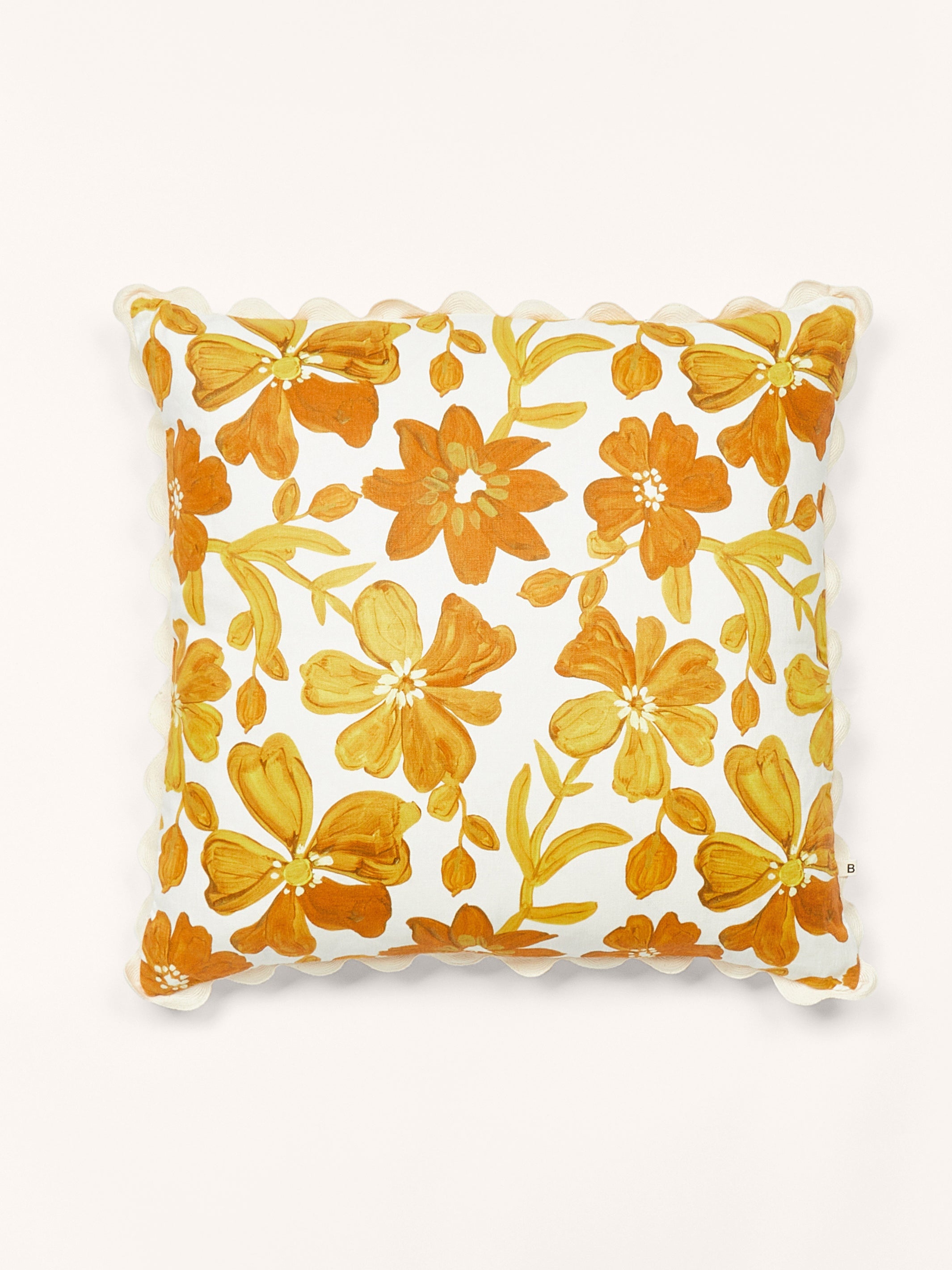 Small Dogwood Mustard Cushion - Almost Perfect