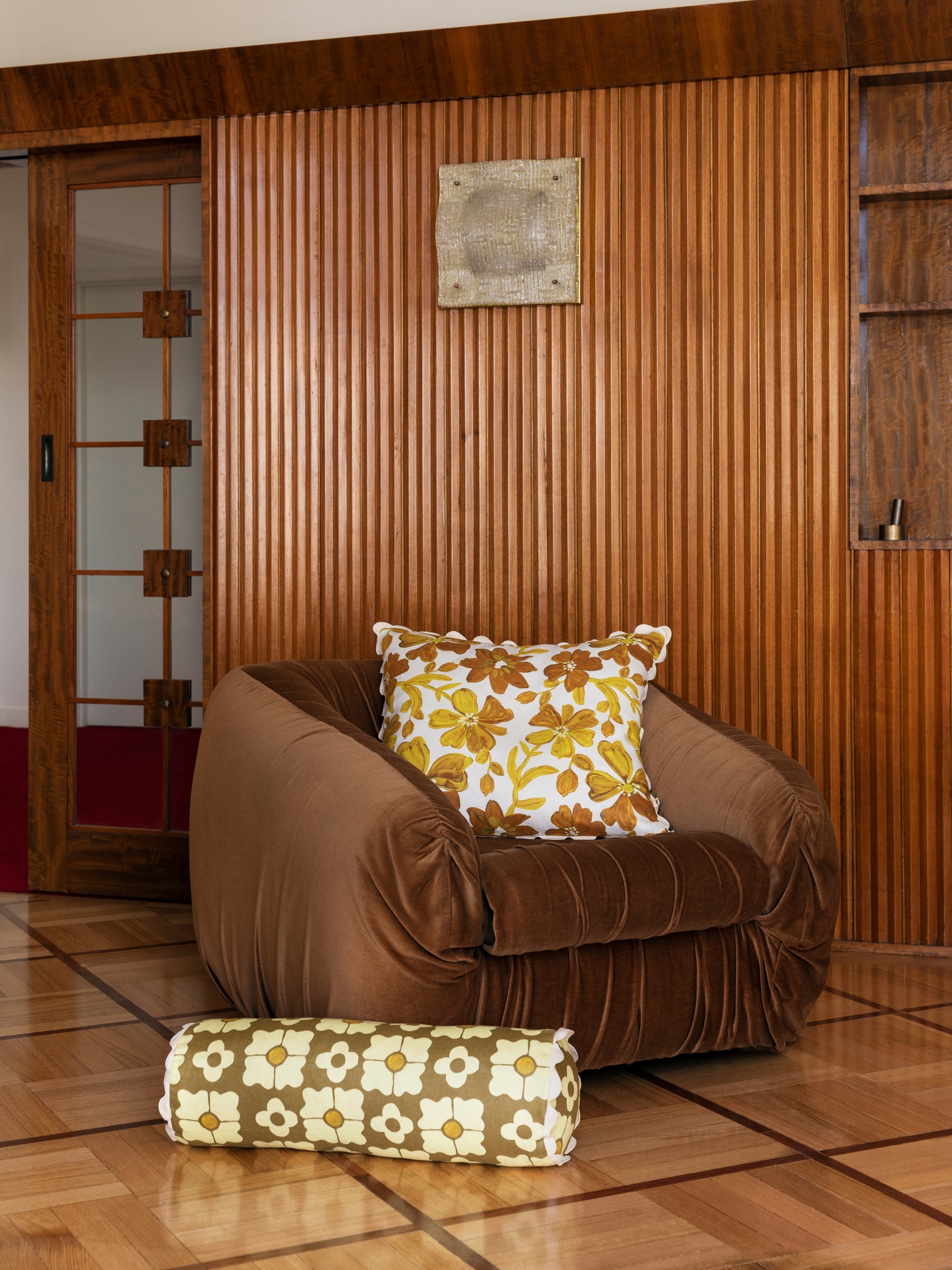 Small Dogwood Mustard Cushion - Almost Perfect