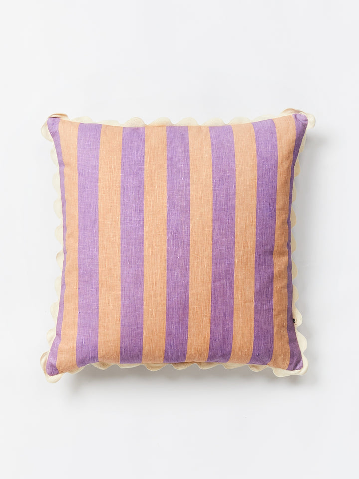Bold Stripe Lilac Peach Cushion