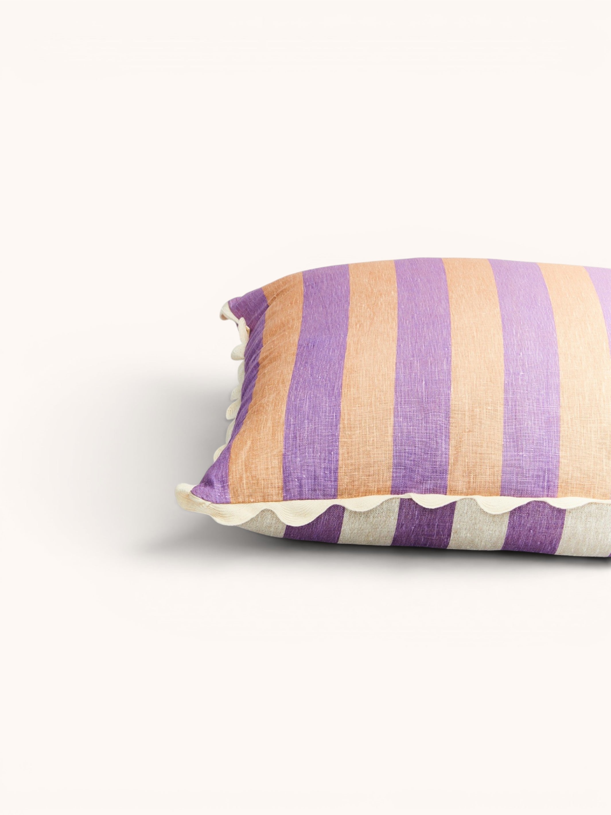 Bold Stripe Lilac Peach Cushion - Almost Perfect