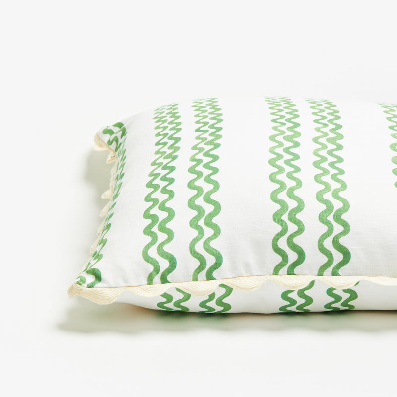Double Waves Green 60cm Cushion
