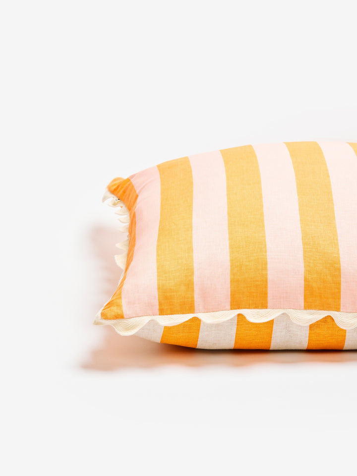 Bold Stripe Orange Pink Cushion