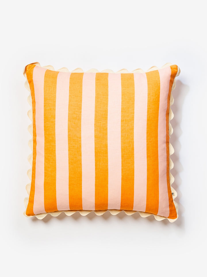 Bold Stripe Orange Pink Cushion