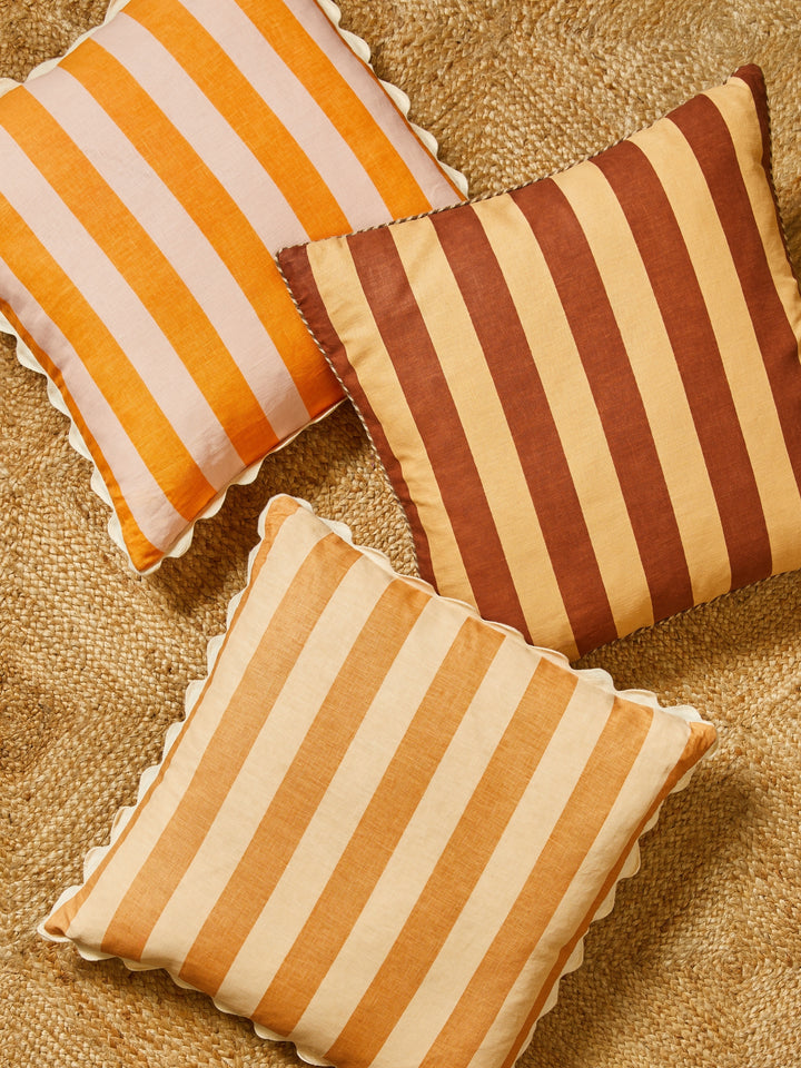 Bold Stripe Orange Pink Cushion