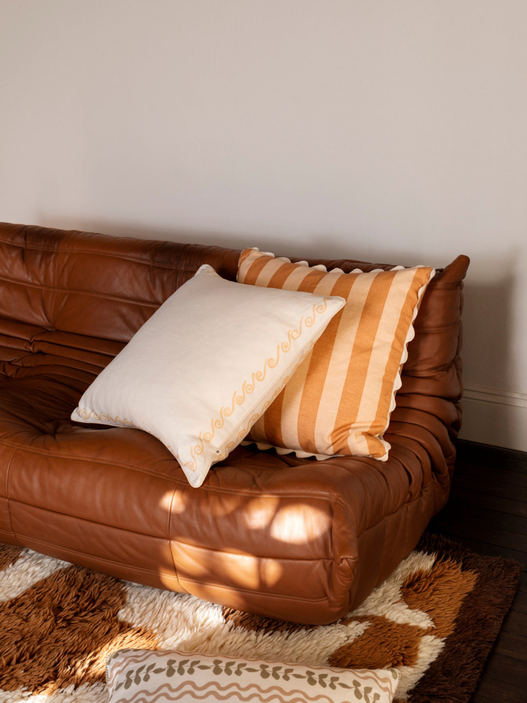 Bold Stripe Wheat Cushion - Almost Perfect