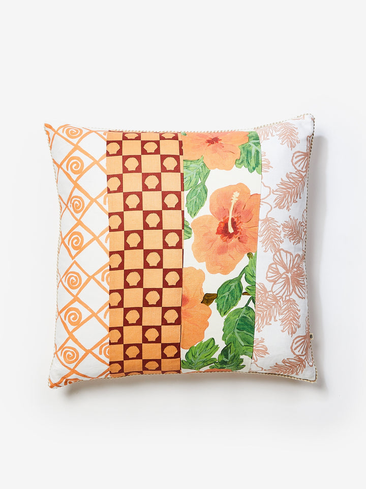 Waikiki Patchwork Coral Cushion