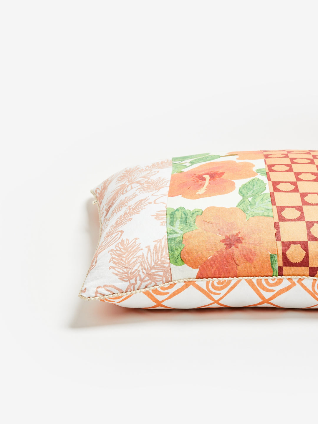 Waikiki Patchwork Coral Cushion