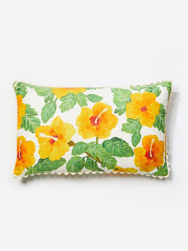 Hibiscus Yellow Cushion