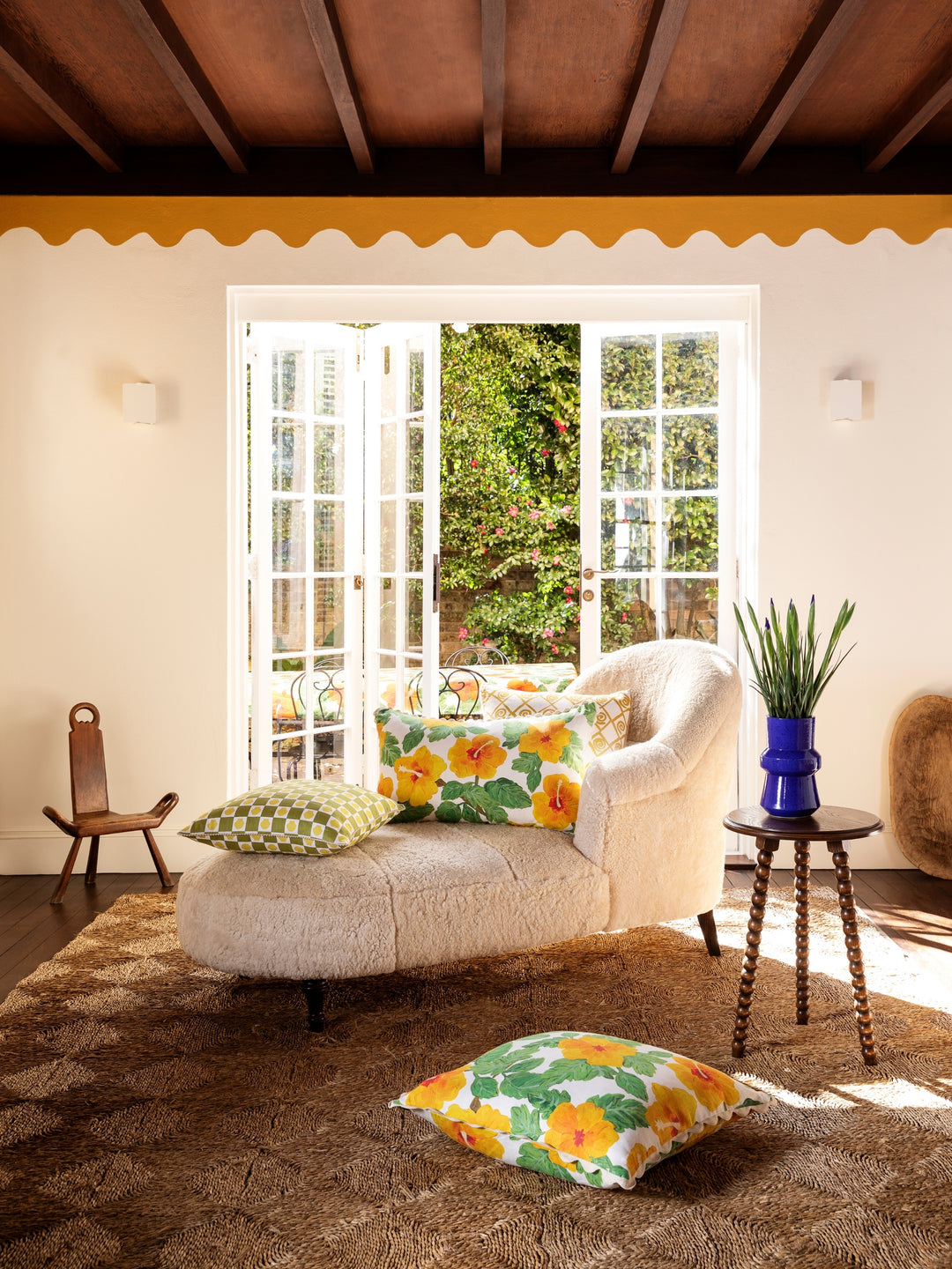 Hibiscus Yellow Cushion