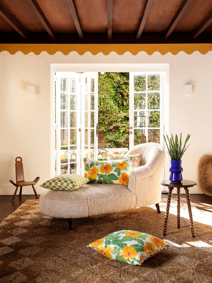 Hibiscus Yellow Cushion