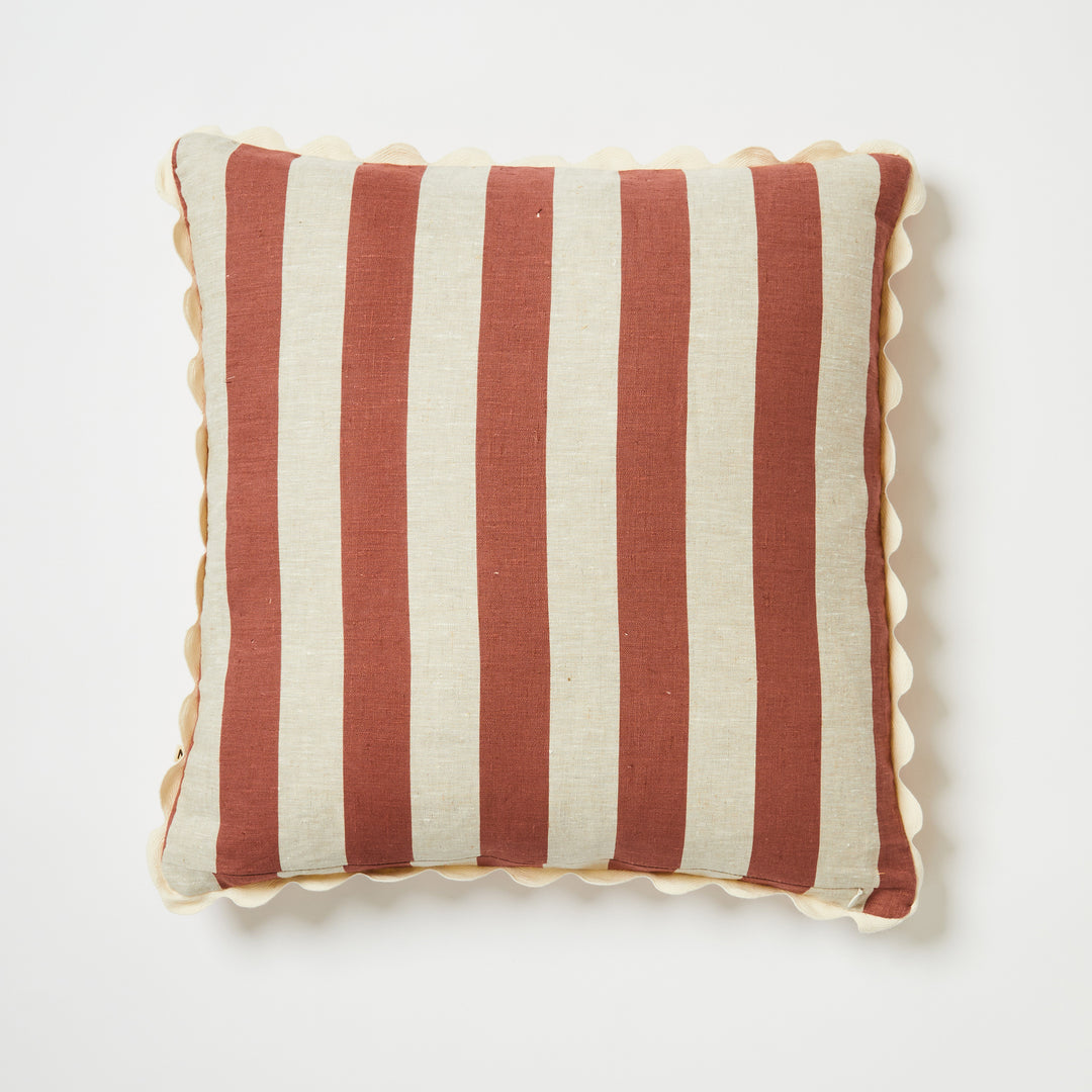 Bold Stripe Berry Pink 60cm Cushion Back | Pink Striped Cushion