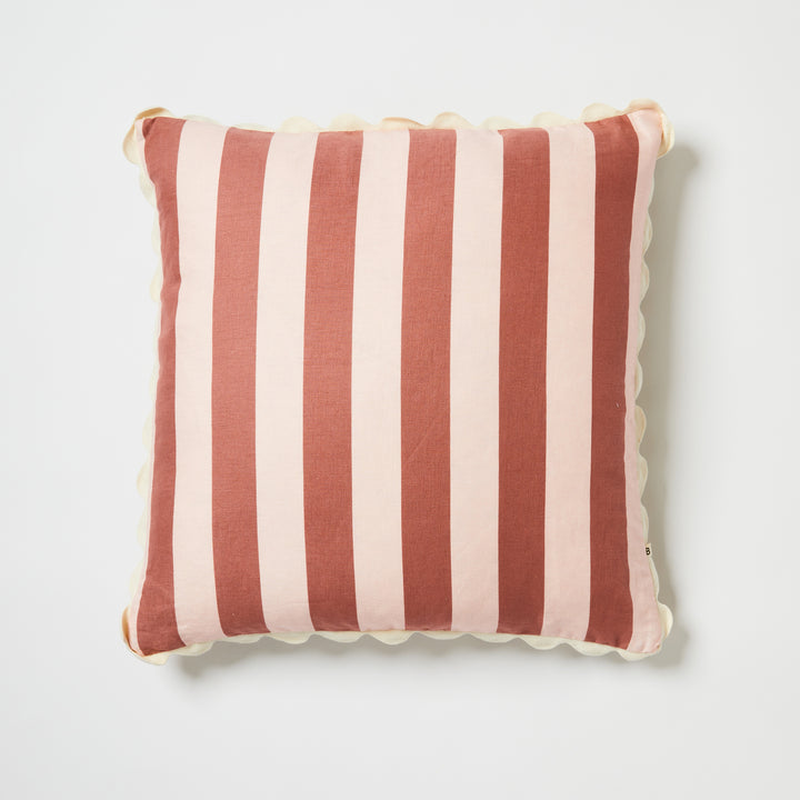 Bold Stripe Berry Pink 60cm Cushion Front | Pink Striped Cushion