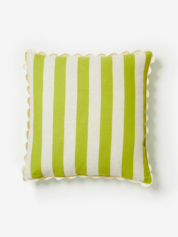 Bold Stripe Citron Jade Cushion